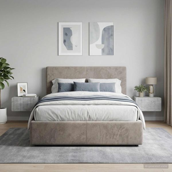 ARDEBO.de - Wandmontierter Nachttisch 2 stk. Betongrau 49 x 34,5 x 24 cm