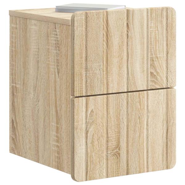 Wandmontierter Nachttisch 2 Stk. Sonoma-Eiche 33 x 34,5 x 43 cm