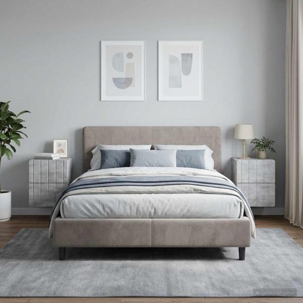 ARDEBO.de - Wandmontierter Nachttisch 2 Stk. Betongrau 33 x 34,5 x 43 cm