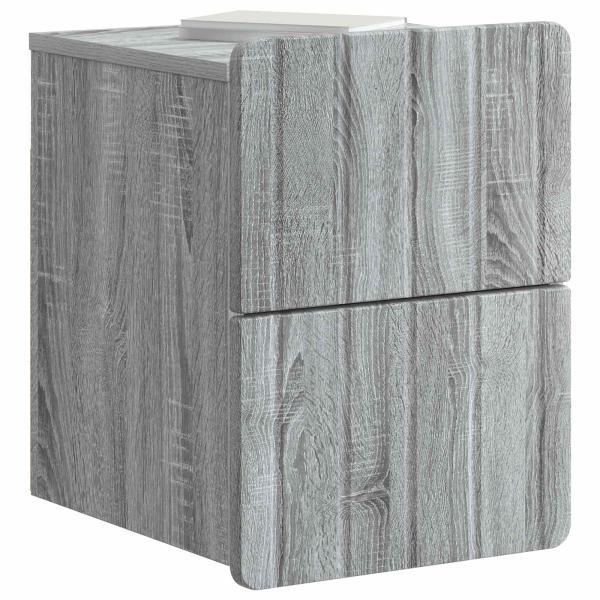 Wandmontierter Nachttisch 2 Stk. Sonoma-Grau 33 x 34,5 x 43 cm