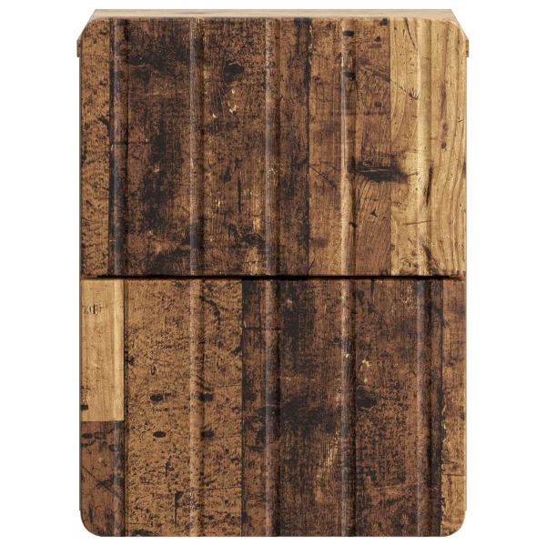 Wandmontierter Nachttisch Altholz 33 x 34,5 x 43 cm