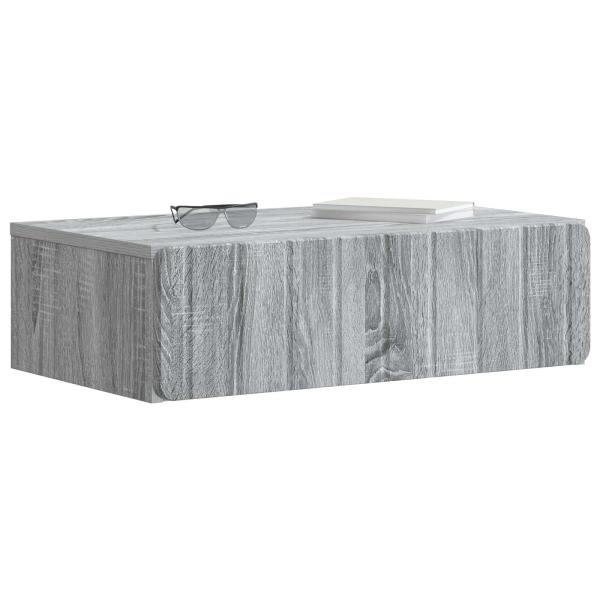 Wandmontierter Beistelltisch Graues Sonoma 59 x 34,5 x 17 cm