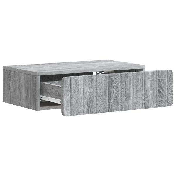 Wandmontierter Beistelltisch Graues Sonoma 59 x 34,5 x 17 cm