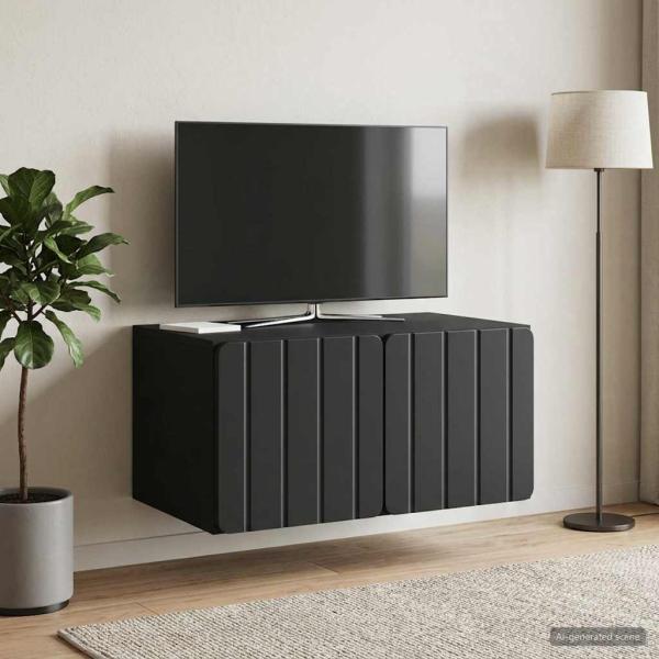 Wandmontierter TV-Schrank 59,5 x 41 x 30 cm Schwarz
