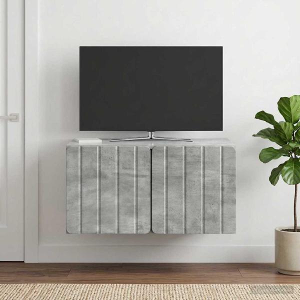 ARDEBO.de - Wandmontierter TV-Schrank 59,5 x 41 x 30 cm Betongrau