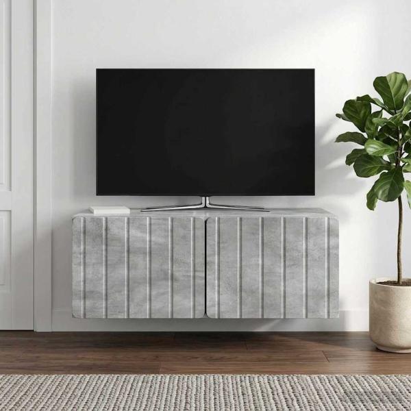 ARDEBO.de - Wandmontierter TV-Schrank 78,5 x 41 x 30 cm Betongrau