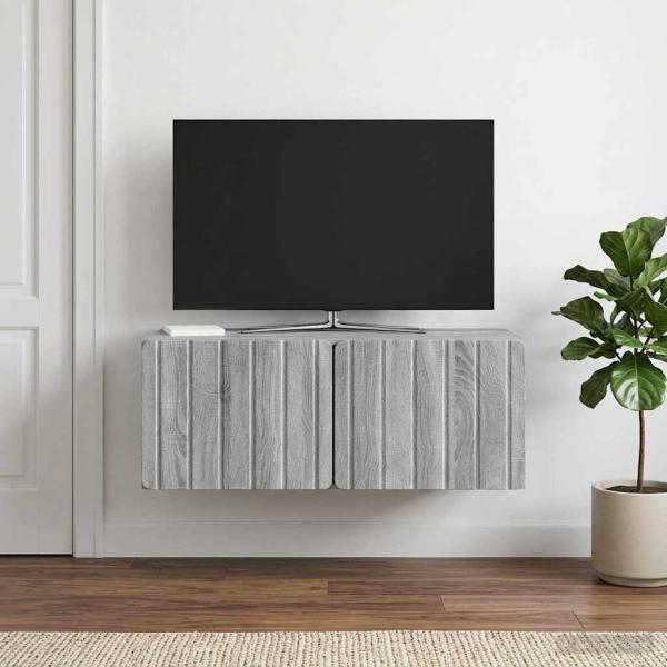 Wandmontierter TV-Schrank 78,5 x 41 x 30 cm Sonoma-Grau