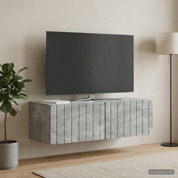 ARDEBO.de - Wandmontierter TV-Schrank 98 x 41 x 30 cm Betongrau