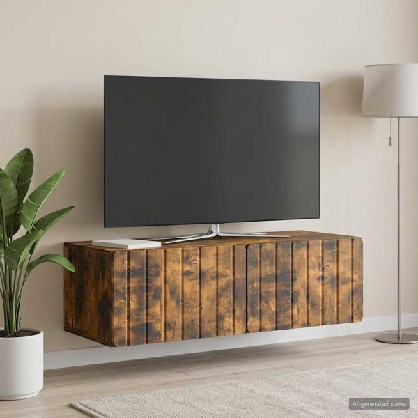 ARDEBO.de - Wandmontierter TV-Schrank 98 x 41 x 30 cm Raucheiche