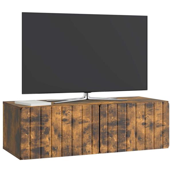 Wandmontierter TV-Schrank 98 x 41 x 30 cm Raucheiche