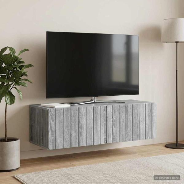 Wandmontierter TV-Schrank 98 x 41 x 30 cm Sonoma-Grau