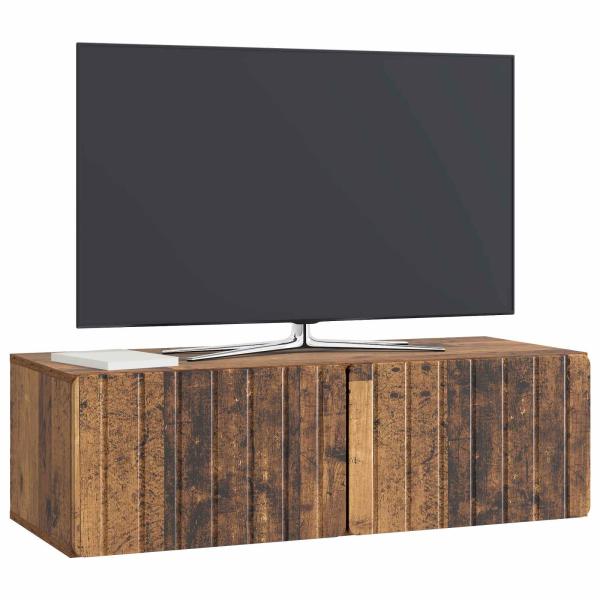 Wandmontierter TV-Schrank 98 x 41 x 30 cm Altholz Holzwerkstoff