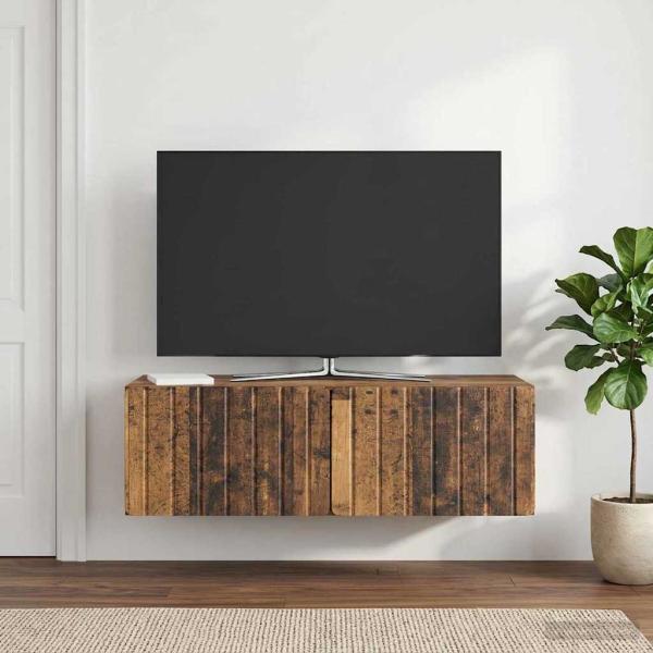 Wandmontierter TV-Schrank 98 x 41 x 30 cm Altholz Holzwerkstoff