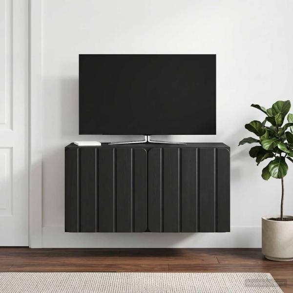 ARDEBO.de - Wandmontierter TV-Schrank 59,5 x 31 x 30 cm Schwarz
