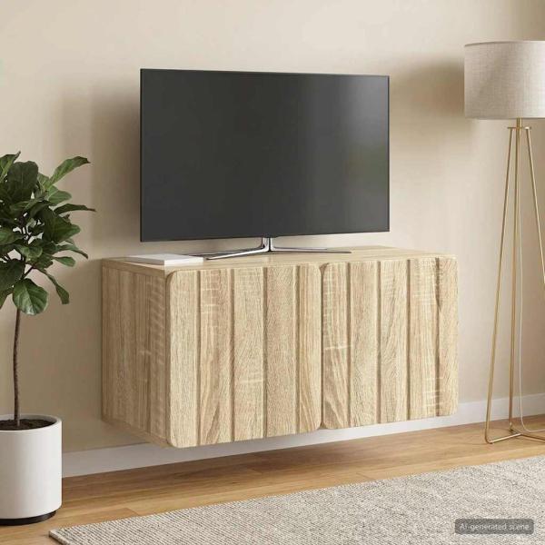ARDEBO.de - Wandmontierter TV-Schrank 59,5 x 31 x 30 cm Sonoma-Eiche