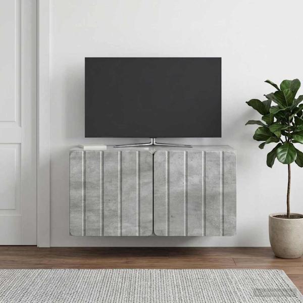 Wandmontierter TV-Schrank 59,5 x 31 x 30 cm Betongrau