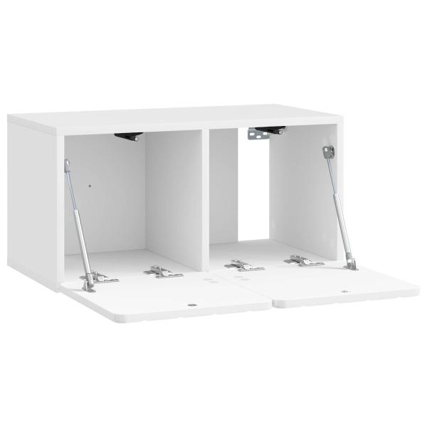 Wandmontierter TV-Schrank 59,5 x 31 x 30 cm Hochglanz Weiß