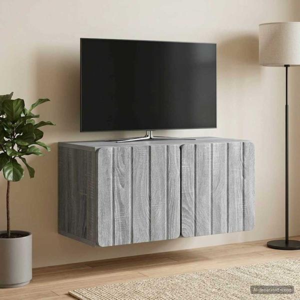 Wandmontierter TV-Schrank 59,5 x 31 x 30 cm Sonoma-Grau