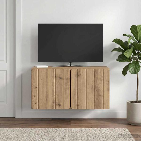 ARDEBO.de - Wandmontierter TV-Schrank 59,5 x 31 x 30 cm Artisan-Eiche