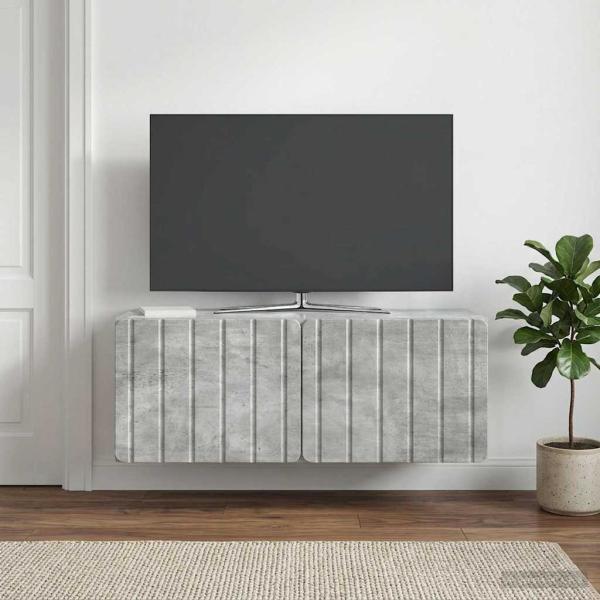Wandmontierter TV-Schrank 78,5 x 31 x 30 cm Betongrau
