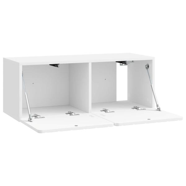 Wandmontierter TV-Schrank 78,5 x 31 x 30 cm Hochglanz Weiß
