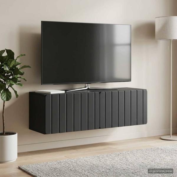 Wandmontierter TV-Schrank 98 x 31 x 30 cm Schwarz Holzwerkstoff