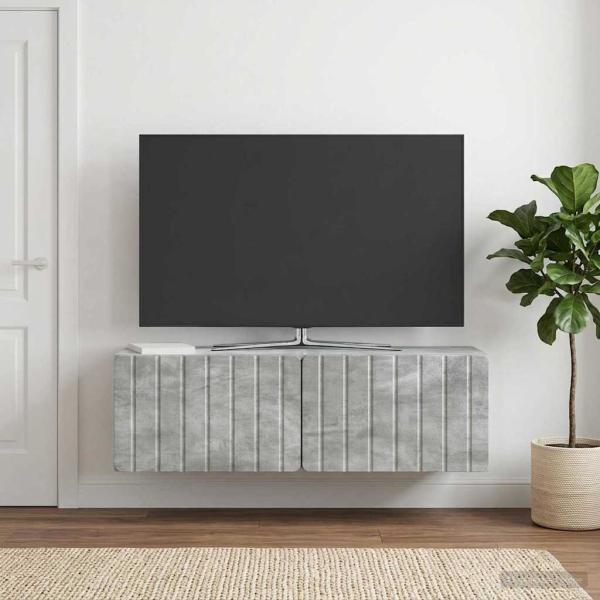 ARDEBO.de - Wandmontierter TV-Schrank 98 x 31 x 30 cm Betongrau