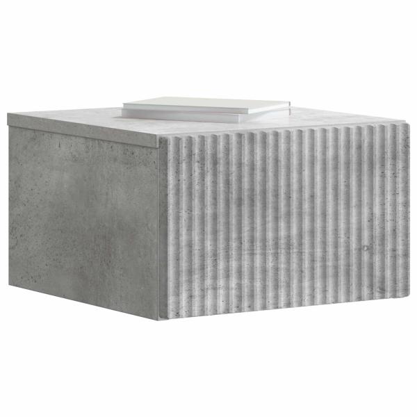 Wandmontierter Nachttisch Betongrau 33 x 34,5 x 20 cm