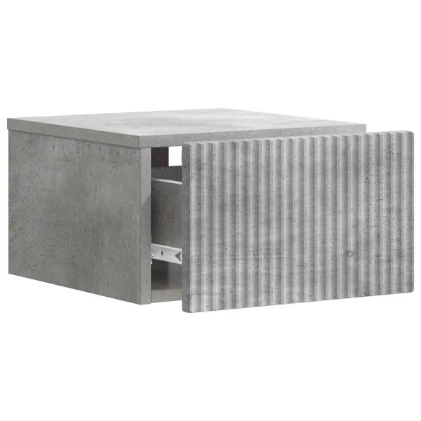 Wandmontierter Nachttisch Betongrau 33 x 34,5 x 20 cm
