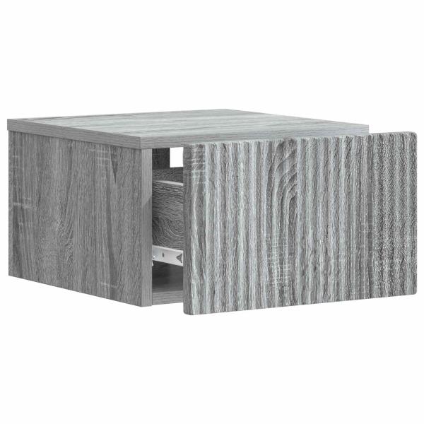 Wandmontierter Nachttisch Graues Sonoma 33 x 34,5 x 20 cm