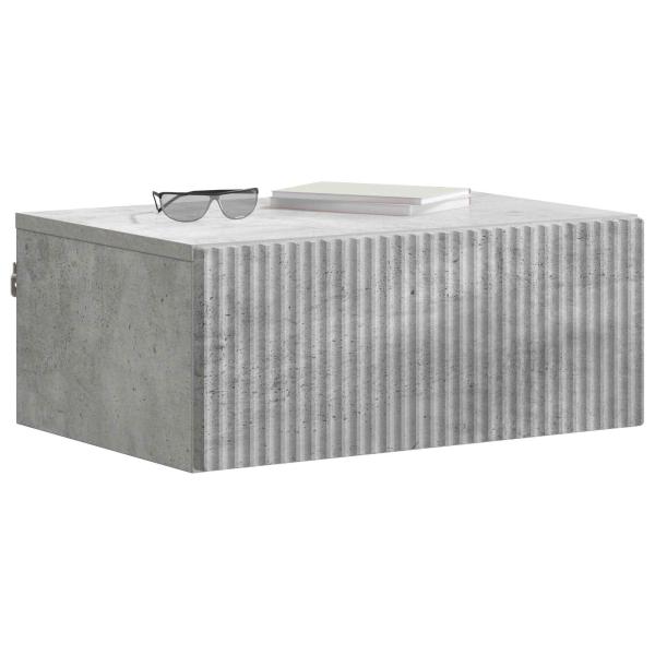 Wandmontierter Nachttisch Betongrau 49 x 34,5 x 20 cm