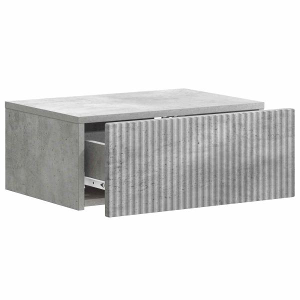 Wandmontierter Nachttisch Betongrau 49 x 34,5 x 20 cm