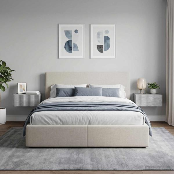 ARDEBO.de - Wandmontierter Nachttisch 2 Stk. Betongrau 49 x 34,5 x 20 cm