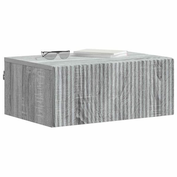 Wandmontierter Nachttisch Sonoma-Grau 49 x 34,5 x 20 cm
