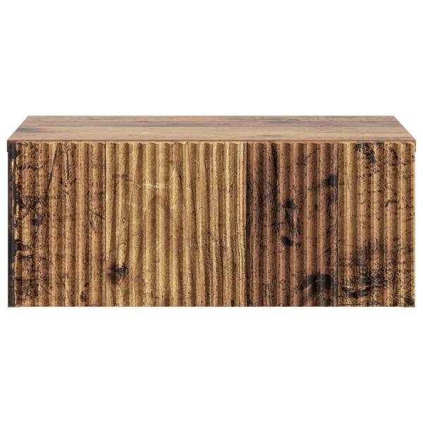 Wandmontierter Nachttisch Altholz 49 x 34,5 x 20 cm