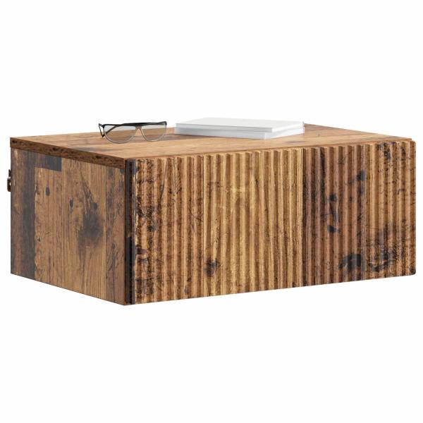 Wandmontierter Nachttisch 2 Stk. Altholz 49 x 34,5 x 20 cm