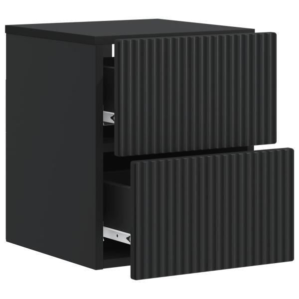 Wandmontierter Nachttisch Schwarz 33 x 34,5 x 40 cm