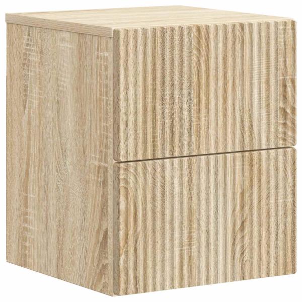 Wandmontierter Nachttisch 2 Stk. Sonoma-Eiche 33 x 34,5 x 40 cm