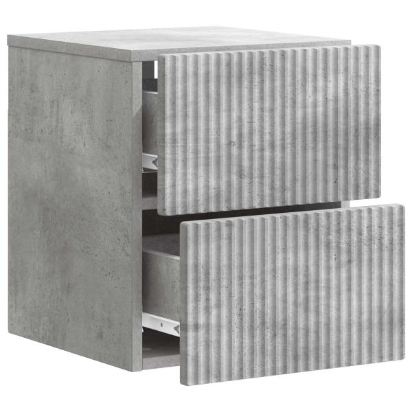 Wandmontierter Nachttisch Betongrau 33 x 34,5 x 40 cm