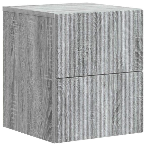Wandmontierter Nachttisch 2 Stk. Sonoma-Grau 33 x 34,5 x 40 cm