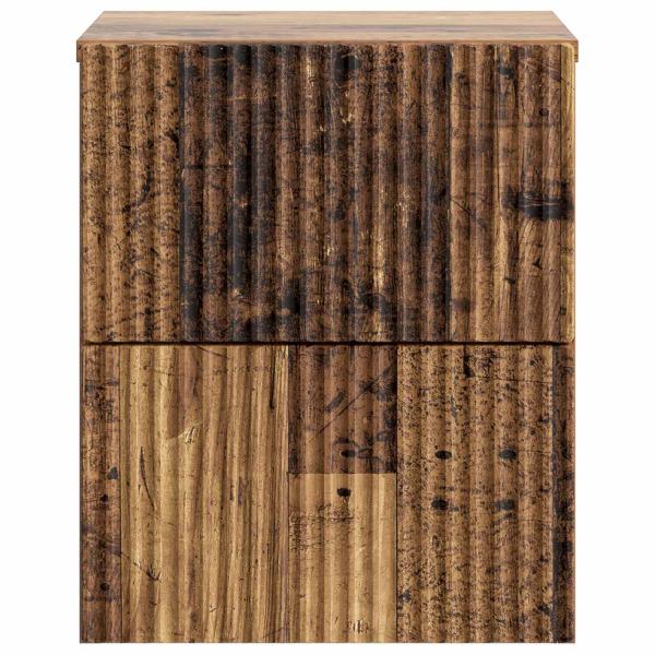 Wandmontierter Nachttisch Altholz 33 x 34,5 x 40 cm