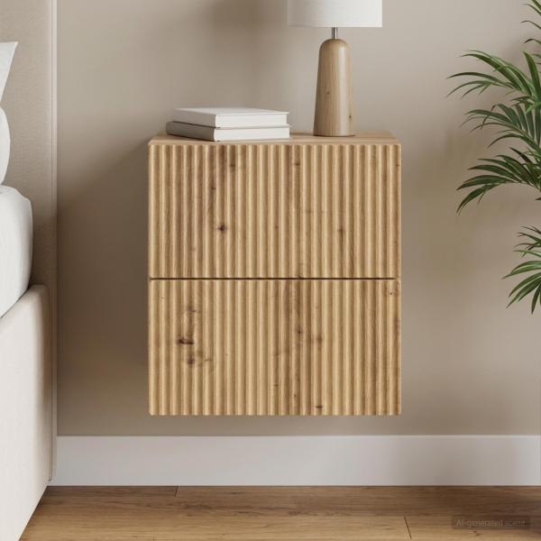 ARDEBO.de - Wandmontierter Nachttisch Artisan-Eiche 33 x 34,5 x 40 cm