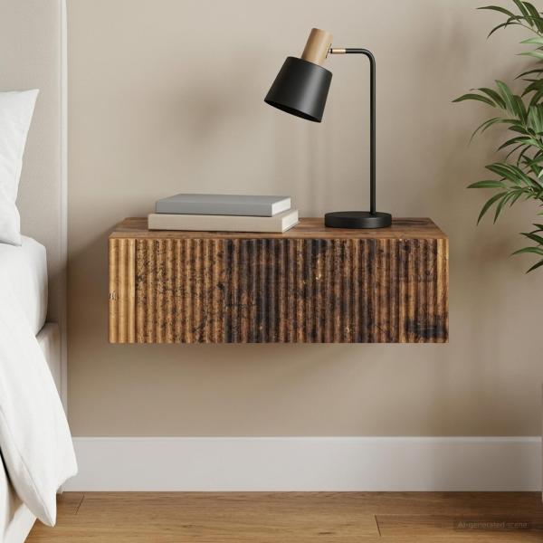 ARDEBO.de - Wandmontierter Beistelltisch 59 x 34,5 x 17 cm Holzwerkstoff