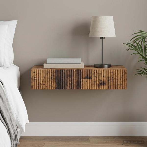 ARDEBO.de - Wandmontierter Beistelltisch 87,5 x 34,5 x 17 cm Holzwerkstoff