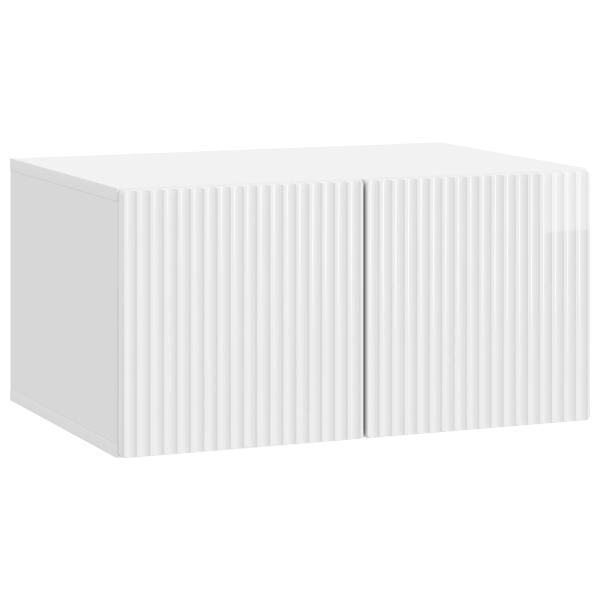Wandmontierter TV-Schrank 59,5 x 41 x 30 cm Hochglanz Weiß