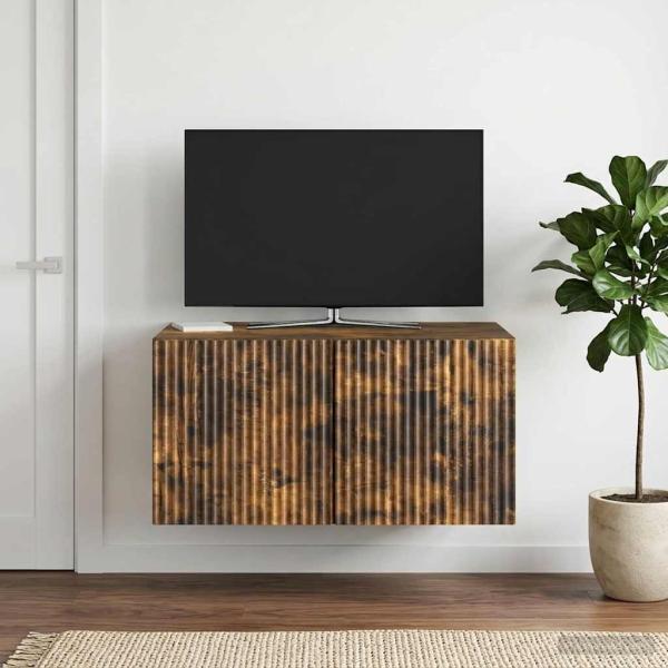 ARDEBO.de - Wandmontierter TV-Schrank 59,5 x 41 x 30 cm Räuchereiche