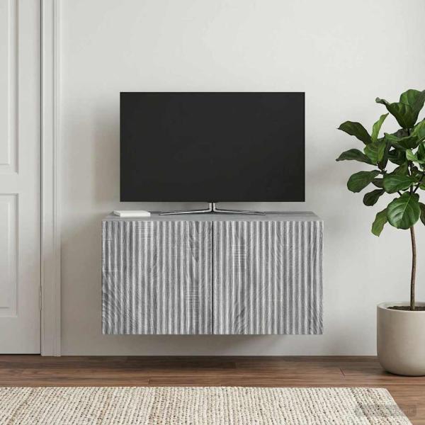 Wandmontierter TV-Schrank 59,5 x 41 x 30 cm Sonoma-Grau