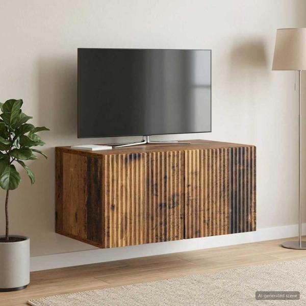 ARDEBO.de - Wandmontierter TV-Schrank 59,5 x 41 x 30 cm Altholz