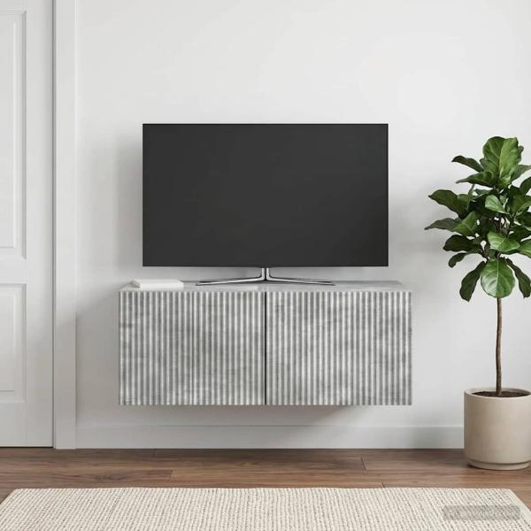 ARDEBO.de - Wandmontierter TV-Schrank 78,5 x 41 x 30 cm Betongrau