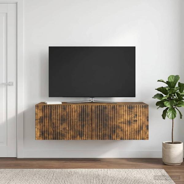 ARDEBO.de - Wandmontierter TV-Schrank 98 x 41 x 30 cm Räuchereiche